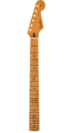 Satin Roasted Maple Stratocaster Neck, 22 Jumbo Frets, 12", Flat Oval Shape - Natural