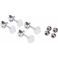 Deluxe Fluted-Shaft Bass Tuning Machine Set - Chrome