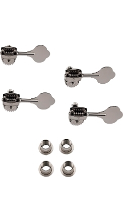 Deluxe Fluted-Shaft Bass Tuning Machine Set - Black Chrome