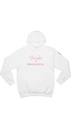 Fender® x Hello Kitty® White Sleeve Logo Hoodie - White