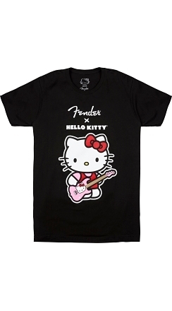 Fender® x Hello Kitty® Black Front Logo Tee - Black