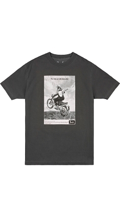 Vintage Ad Tee, Motorcycle Rider - Graphite